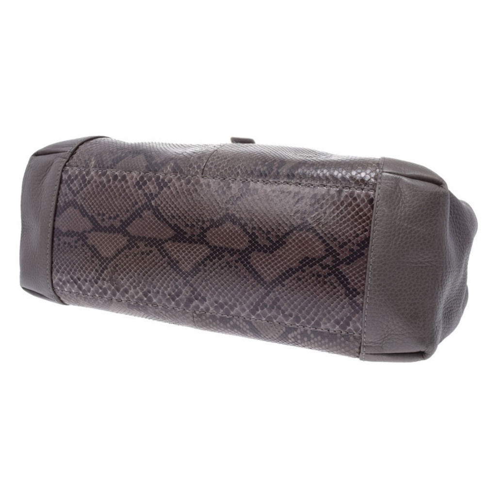 Gucci handbag gray python leather - image 5